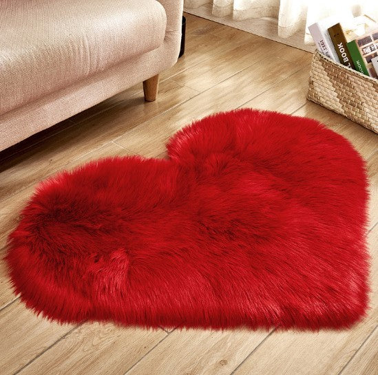 Plush Heart Shaped Carpet Non-Slip Mat