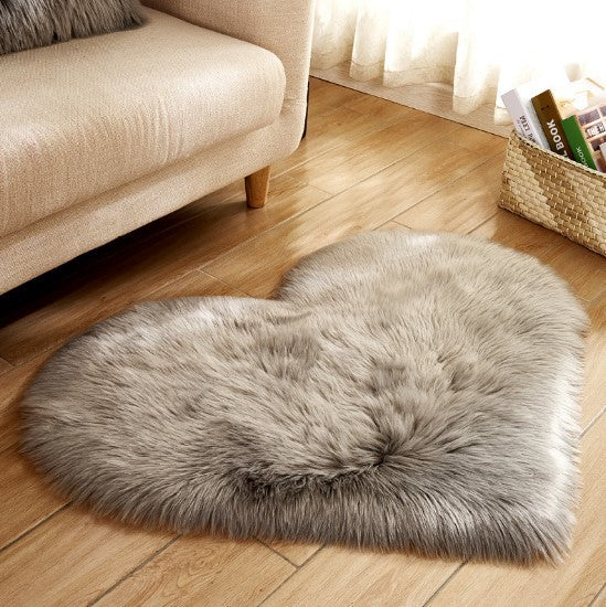 Plush Heart Shaped Carpet Non-Slip Mat