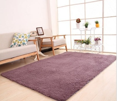 Living Room Rug Area Solid Carpet Fluffy Soft