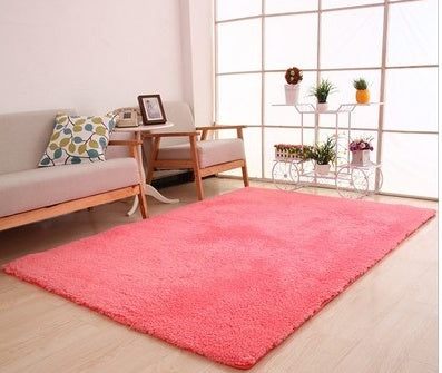 Living Room Rug Area Solid Carpet Fluffy Soft