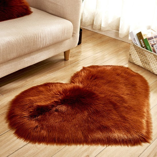 Plush Heart Shaped Carpet Non-Slip Mat