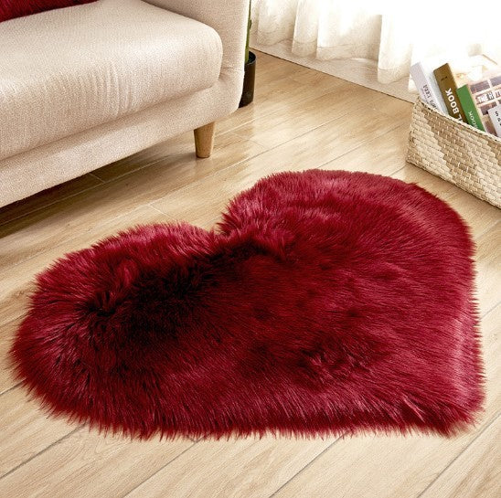 Plush Heart Shaped Carpet Non-Slip Mat