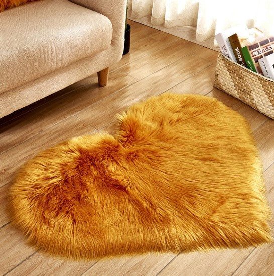 Plush Heart Shaped Carpet Non-Slip Mat