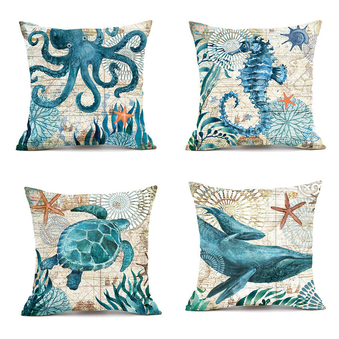 Cushion Covers Sea Turtle Printed Throw Pillow Cases