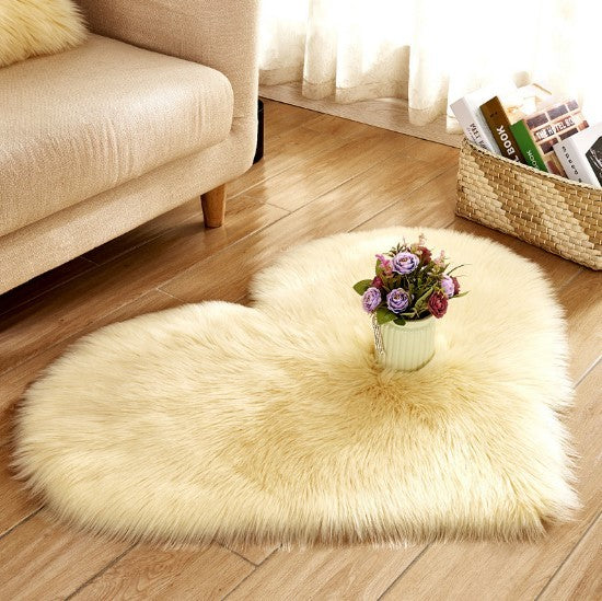 Plush Heart Shaped Carpet Non-Slip Mat