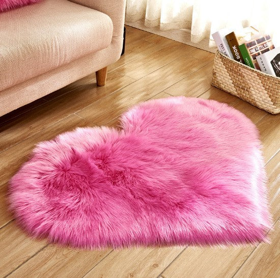 Plush Heart Shaped Carpet Non-Slip Mat