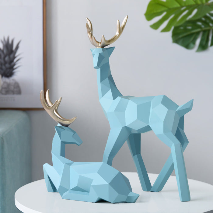 Deers Sculpture Resin Deer Statue Decoration =