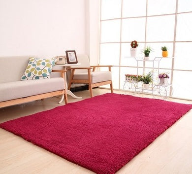 Living Room Rug Area Solid Carpet Fluffy Soft