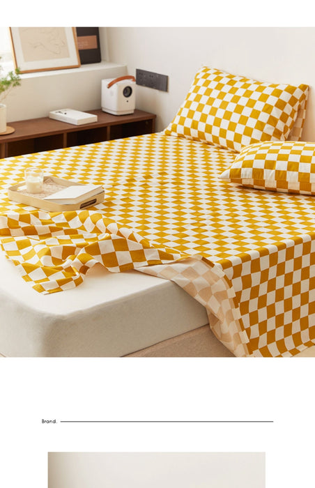 Simple Style Chessboard Plaid Cotton Pillowcase