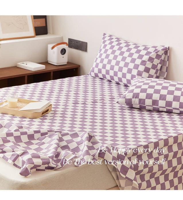 Simple Style Chessboard Plaid Cotton Pillowcase