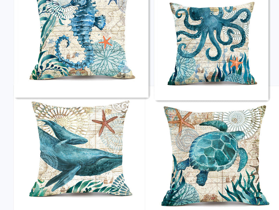 Cushion Covers Sea Turtle Printed Throw Pillow Cases