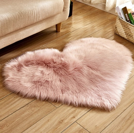 Plush Heart Shaped Carpet Non-Slip Mat