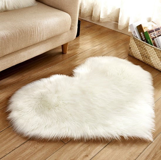 Plush Heart Shaped Carpet Non-Slip Mat