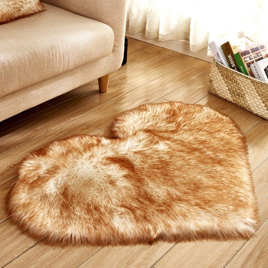 Plush Heart Shaped Carpet Non-Slip Mat