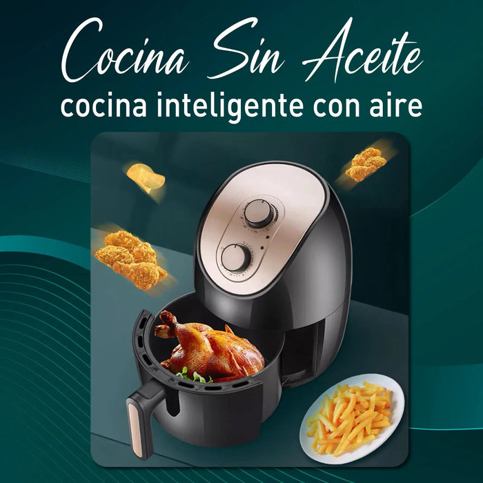 Air Fryer, oil free, large capacity 3,5 litres, low consumption, non-stick basket, temperature Selector, multi-function Time/temperature, adjustable, easy to clean, healthy food