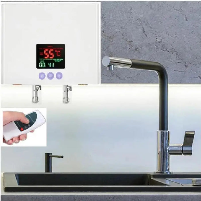 3000W 5500W Tankless Instant Electric Water Heater with Touch Panel Remote Control for Kitchen Bathroom Accessory 220V