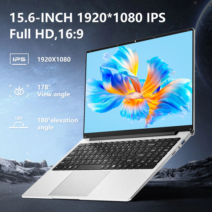 Laptops 15.6 Inch 8GB RAM 256 GB SSD 1920*1080P IPS Screen Learning Portable Notebook Computer with WiFi BT Camera for Student