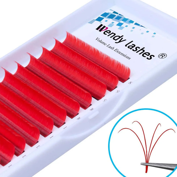 New 0.07mm Easy Fans False Lashes Gradient Blue+green+red+brown Mixed In One Tray Eyelash Individual Colored Eyelash Extension