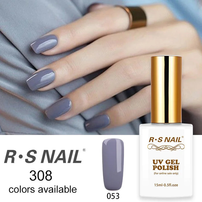 R.S NAIL 15ml UV Led Nail Gel Polish 308 Colors Gel Varnish Fashion Nail Art Lacquer Paint Soak Off Hybrid Varnishes #001-060