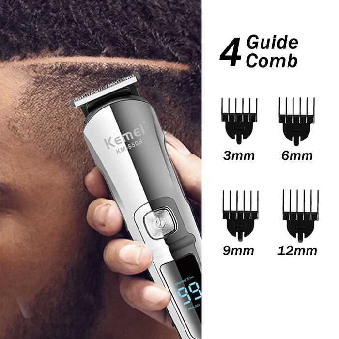 Kemei Professional Multifunction Beard Hair Trimmer Waterproof 6 In 1 Hair Clipper Electric Razor for Men Grooming  Kit KM-8508