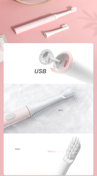 Xiaomi Mijia T100 Sonic Electric Toothbrush Cordless Rechargeable Toothbrush IPX7 Waterproof Ultrasonic Automatic Tooth Brush