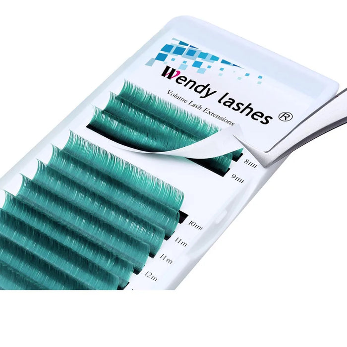 New 0.07mm Easy Fans False Lashes Gradient Blue+green+red+brown Mixed In One Tray Eyelash Individual Colored Eyelash Extension