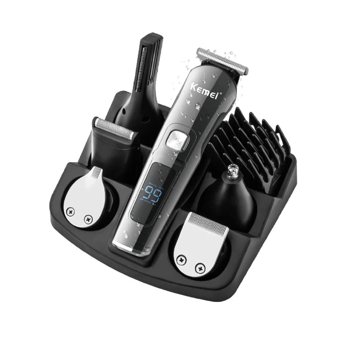 Kemei Professional Multifunction Beard Hair Trimmer Waterproof 6 In 1 Hair Clipper Electric Razor for Men Grooming  Kit KM-8508