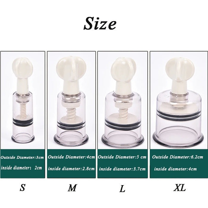 4 Size Body Massage Vacuum Twist Rotary Cupping Professional Nipple Enlargement NO Pump Suction Enlarger Body Cupping Plastic