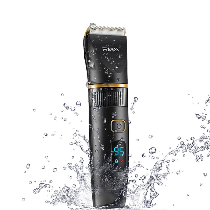 RIWA Hair Clipper Professional Trimmer LCD Display Fast Charge Men Hair Cutting Machine Washable Barber Clipper For Haircut 6501