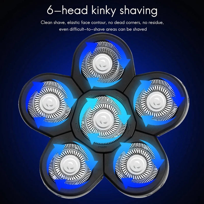 Men's Electric Shaver Heads Electric Razor Blade Replacement Head 6 Blades Head Shaver Replacement Bald