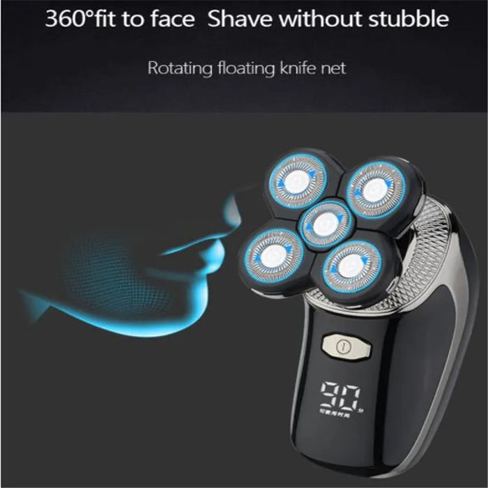 Washable Electric Bald Head Shaver 5D Man Skull Razor Floating Rotary Shaving Machine Barehead Shave Beard Face Grooming Clipper