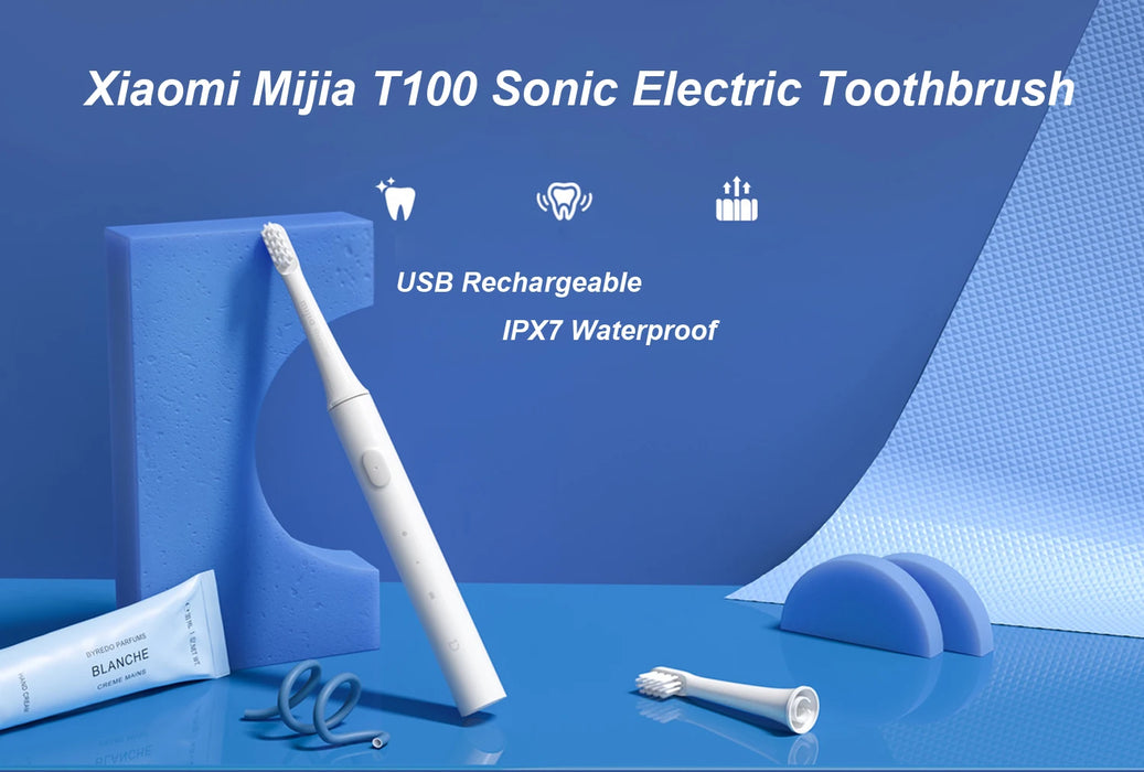 Xiaomi Mijia T100 Sonic Electric Toothbrush Cordless Rechargeable Toothbrush IPX7 Waterproof Ultrasonic Automatic Tooth Brush