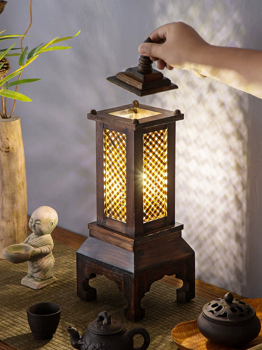 Thai Guest Room Decorative Lamp Southeast Asian Solid Wood Bamboo