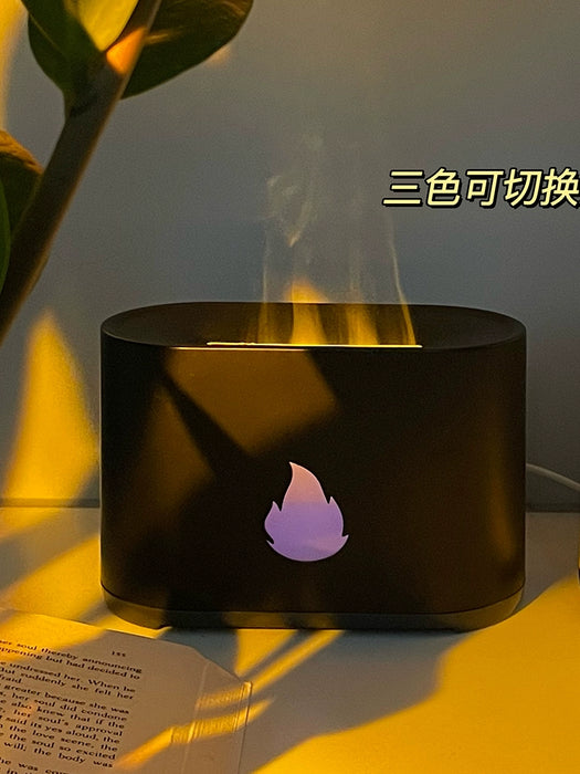 Miscellaneous Flame Aromatherapy Air Humidifier Mute Home Living Room Bedroom Bedside Ambience Light Desktop Decoration Gift