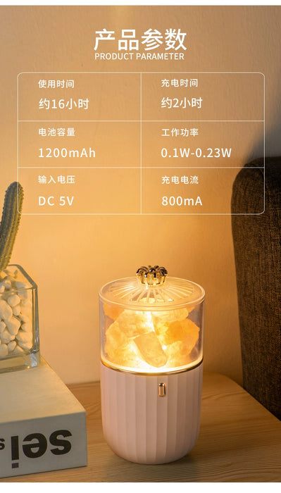 Colorful Salt Stone Wireless Aroma Diffuser Charging for Home and Vehicle Automatic Cachin Essential Oil Diffuser Hotel Aroma Enhancer