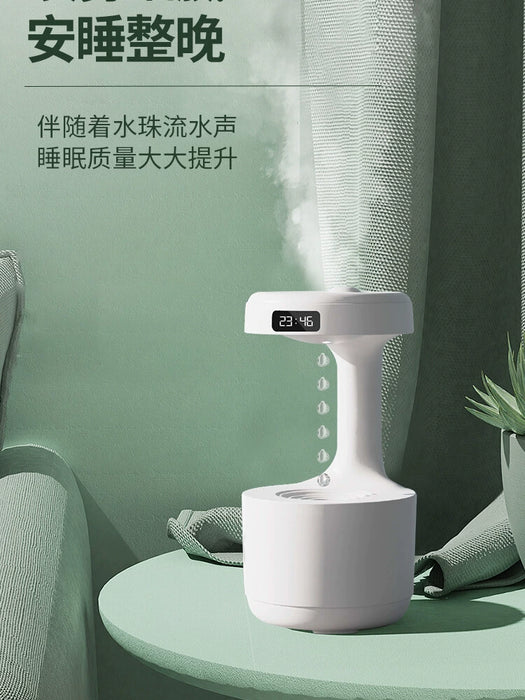 Digital Display Creative Water Drop Humidifier USB Office Desk Surface Panel Anti-Gravity Water Backflow Aroma Diffuser Sprayer