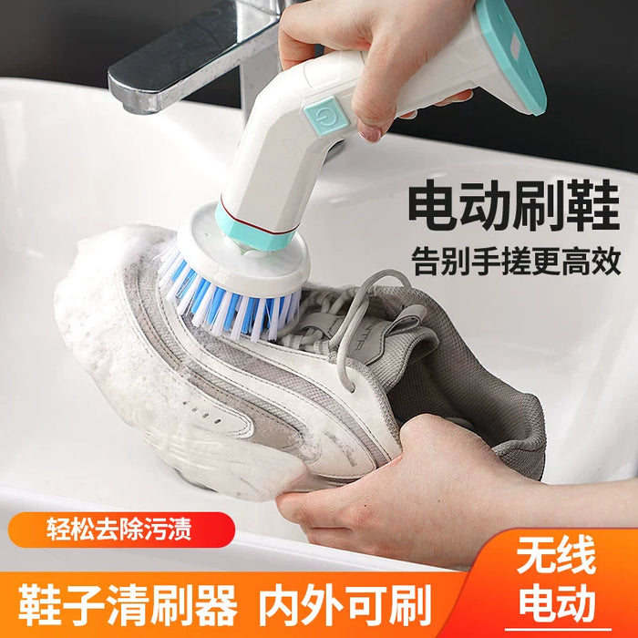 Electric Brush Shoes Machine Brush Silicone Shoes inside and outside Can Be Brushed Multifunctional Handheld Shoes Cleaning Machine Handy Gadget Portable Rechargeable