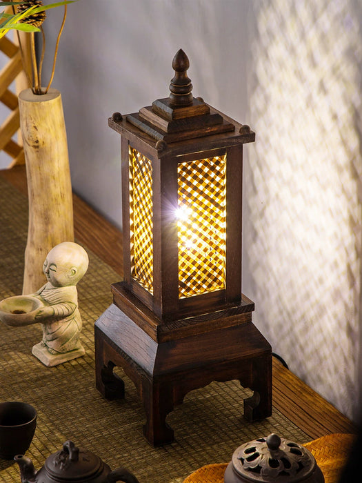 Thai Guest Room Decorative Lamp Southeast Asian Solid Wood Bamboo