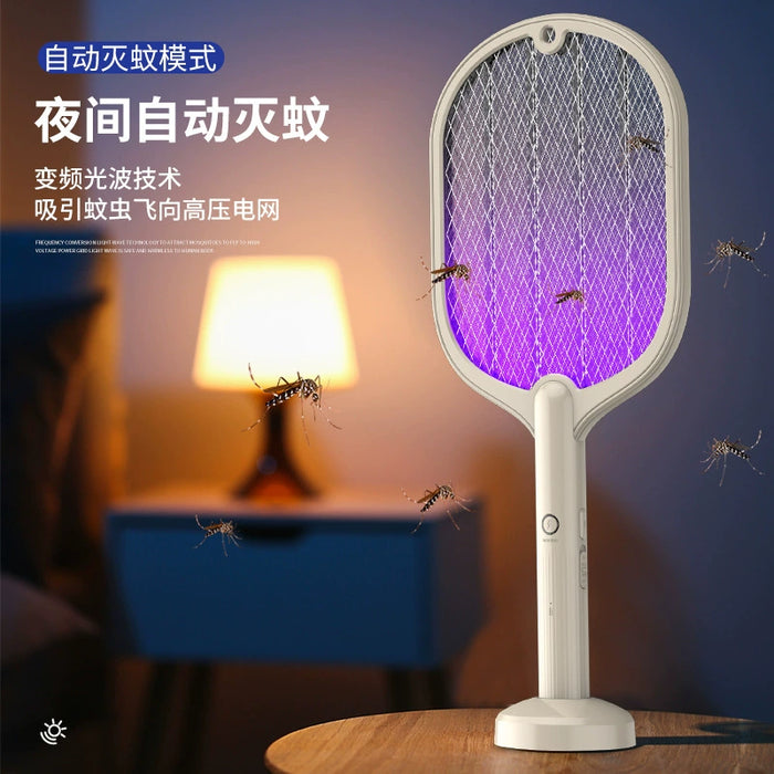 Smart For Home 2-in-1 Electric Mosquito Swatter Rechargeable Mosquito Killer Mosquito Trap Fly Electric Shock Mosquito Killer Battery Racket Swatter