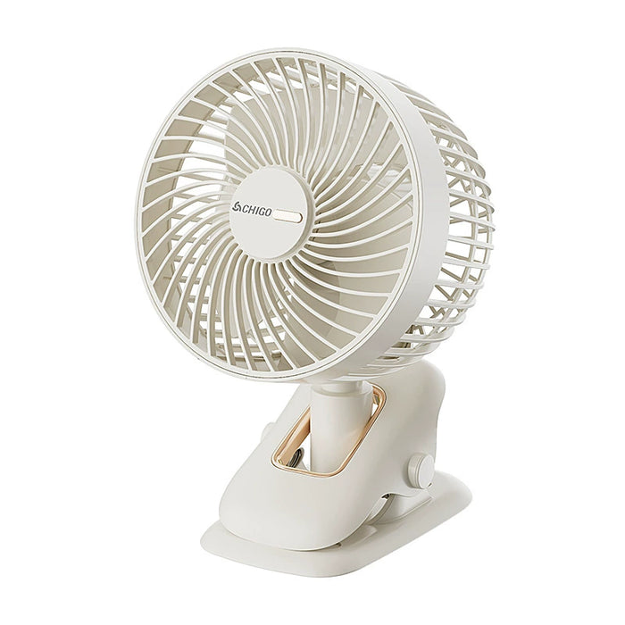 Chigo Air Circulator USB Clip-on Desktop Small Fan Student Dormitory Mini Chargeable Desk Fan Electric Fan