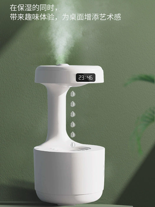 Digital Display Creative Water Drop Humidifier USB Office Desk Surface Panel Anti-Gravity Water Backflow Aroma Diffuser Sprayer