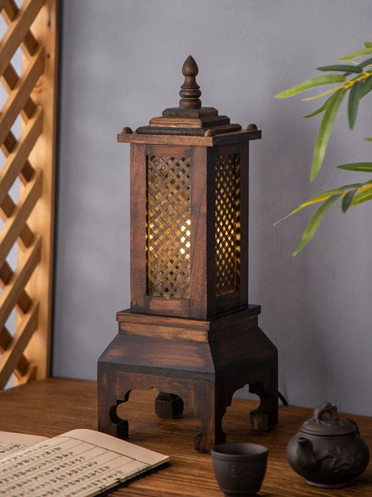 Thai Guest Room Decorative Lamp Southeast Asian Solid Wood Bamboo