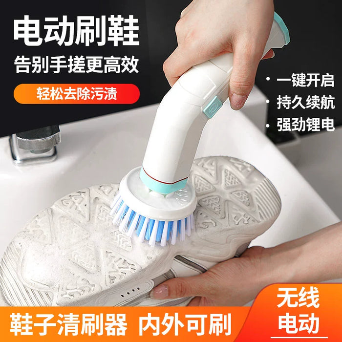 Electric Brush Shoes Machine Brush Silicone Shoes inside and outside Can Be Brushed Multifunctional Handheld Shoes Cleaning Machine Handy Gadget Portable Rechargeable