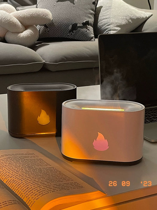 Miscellaneous Flame Aromatherapy Air Humidifier Mute Home Living Room Bedroom Bedside Ambience Light Desktop Decoration Gift