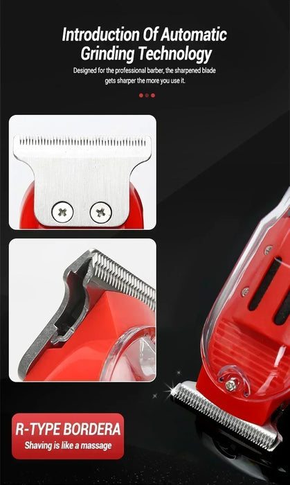 Powerful Hair Clipper with Digital Display Rechargeable Electric Retro Oil Head Electric Fader Hair Salon Professional Scissors