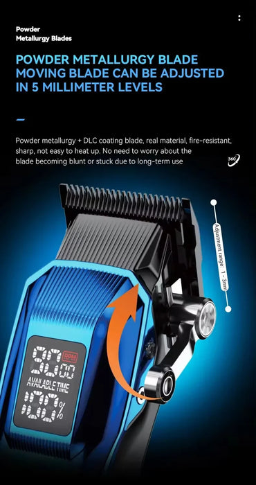 Kemei Hair Clipper Professional 9000 RPM Brushless Motor Haircut Machine Electric Trimmer Adjustable Hair Clippers Men KM-2796