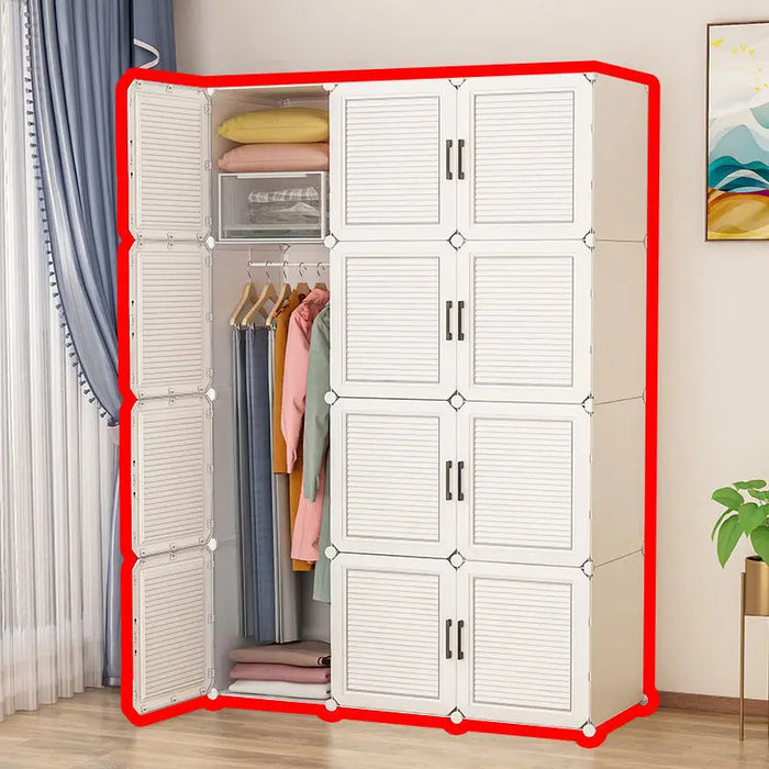 Multifunction Home Bedroom Furniture Simple Wardrobe Assembly Plastic Storage Dressing Small Clothe Cabinet Cloth Partition Rack