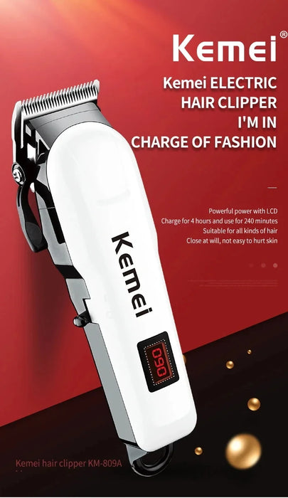 Kemei KM-809A Rechargeable Hair Clipper Salon Professional Cordless Electric Hair Trimmer Barber Shop Hair Cut Machine Wholesale