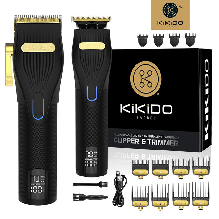 KIKIDO Two-Piece New Hair Clipper Suit LED Display Metal Hair Clipper USB Charging Electric Trimmer Hair Clipper 2577