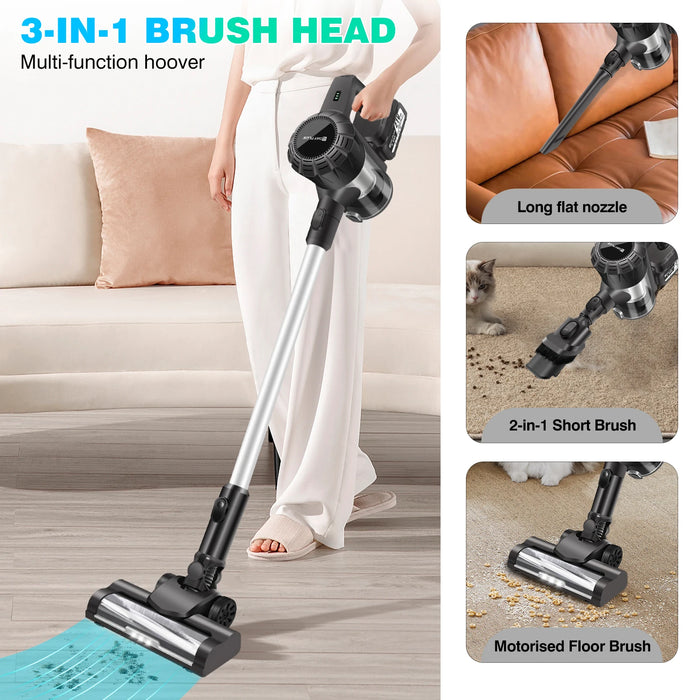 DayPlus 3 IN 1 Cordless Vacuum Cleaner 3800W Hoover Upright Lightweight Handheld Bagless Stick Vacuum Cleaner Brushless 30KPA